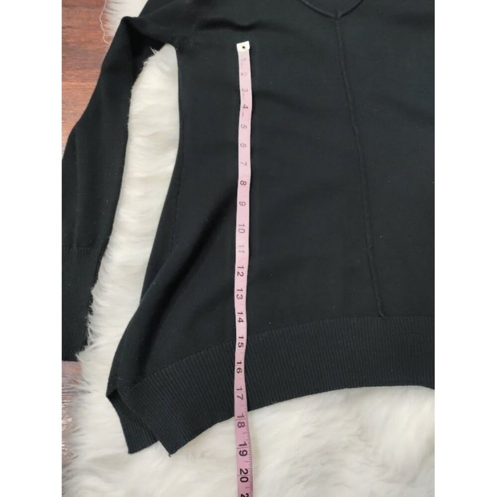 Vila Milano Long Sleeve Ribbed Knit V Neck Pullover Sweater Black Women's S / M - Picture 10 of 10